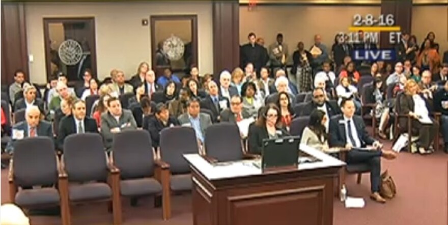 Crowded committee chambers for LGBT non-discrimination measure.