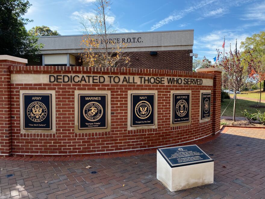 Memorial Wall at UNC Charlotte's New Veterans Park