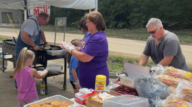 Volunteers from Farmers Christian Church handing out food in Letcher County after flooding