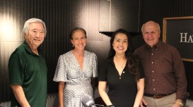 From left to right: retired journalism professor and veteran journalist Gerald Kato, former Star-Advertiser reporter and independent journalist Sophie Cocke, host Yunji de Nies and Mayor Rick Blangiardi, former general manager of Hawaii News Now. (July 15, 2026)