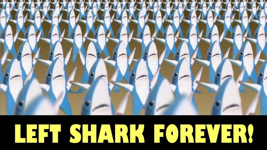 Left Shark, one of the Super Bowl's biggest stars.