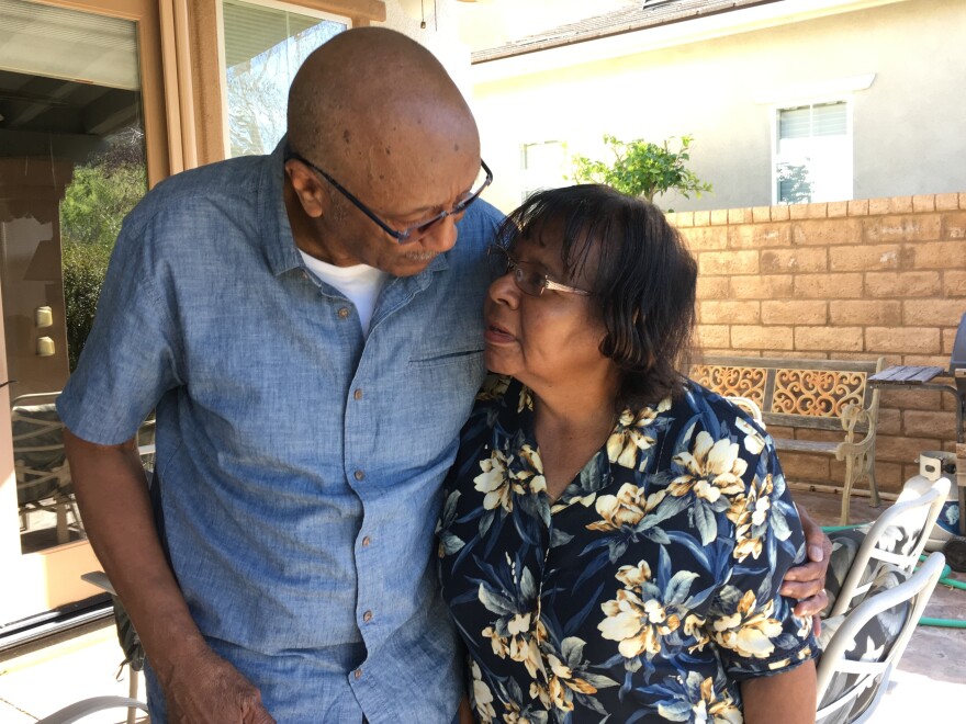 Winston and Pansy Greene at their home in Valencia. Calif.
