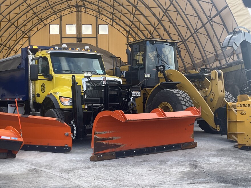 Snow removal equipment and salt based at one Erie County's several Department of Public Works facilities, on Harlem Road in Cheektowaga.