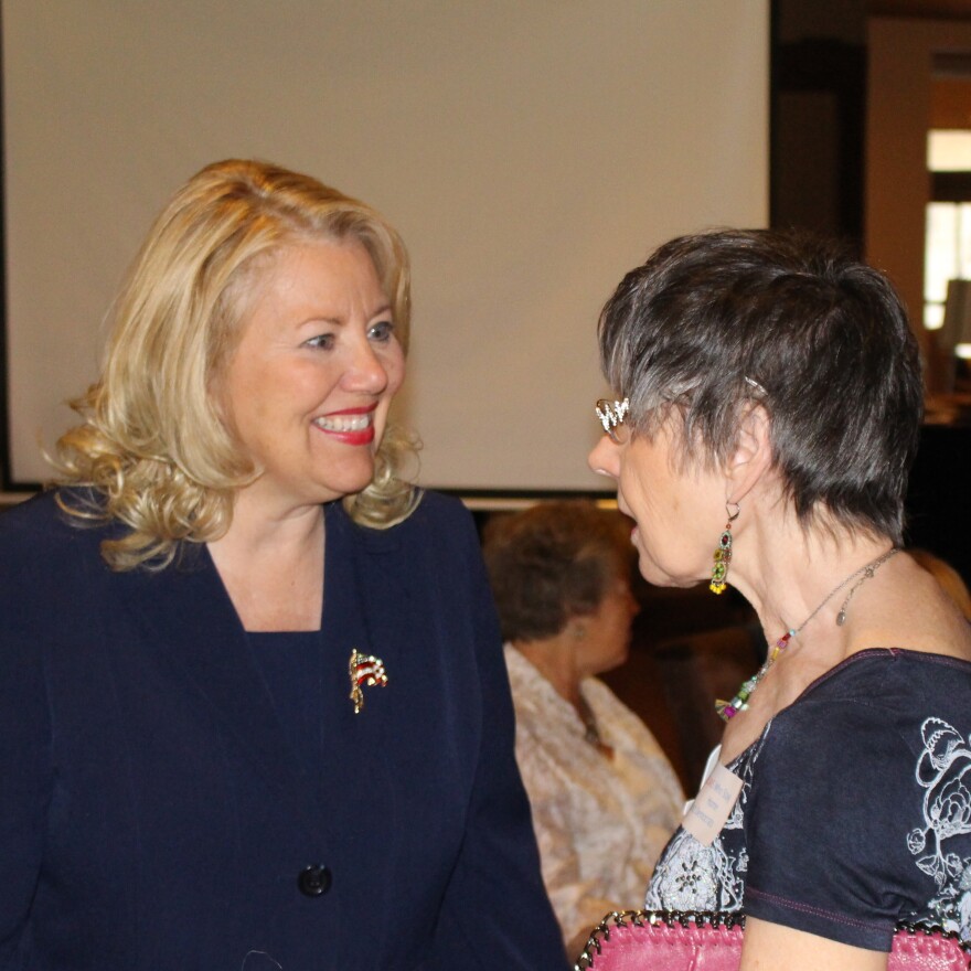 Debbie Lesko (left) is a former state lawmaker who resigned her seat to run in the special primary election to replace Trent Franks in Congress. The district is Arizona's 8th, northwest of Phoenix.