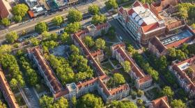 An aerial view of the University of Florida campus in Gainesville.
