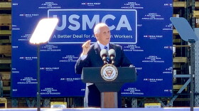 Vice President Mike Pence promotes the USMCA trade deal in Indianapolis.