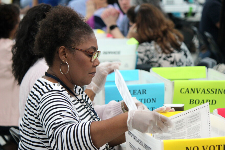 Hundreds of volunteers gathered for the Florida Commissioner of Agriculture race hand recount on Saturday, Nov. 17, 2018.