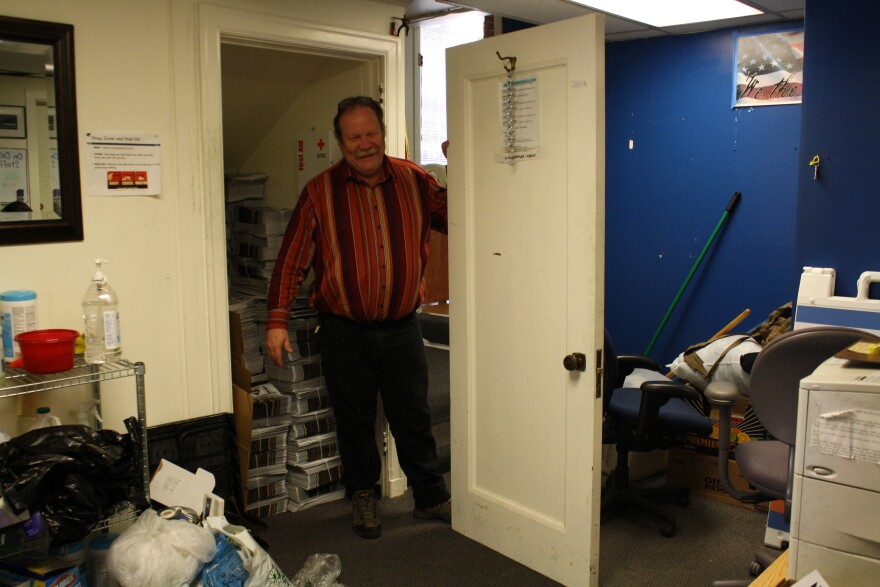 Real Change field organizer Neil Lampi says the sticky door to the closet where they store unsold newspapers became so stuck, they had to take it off its hinges. He says he's "put two and two together," and now blames the soil settlement in Pioneer Square