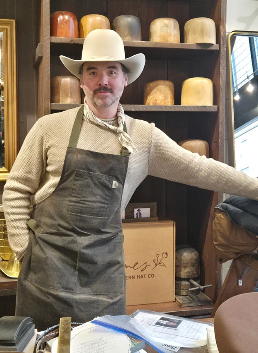 Darren Hackey at D. James Western Hat Company