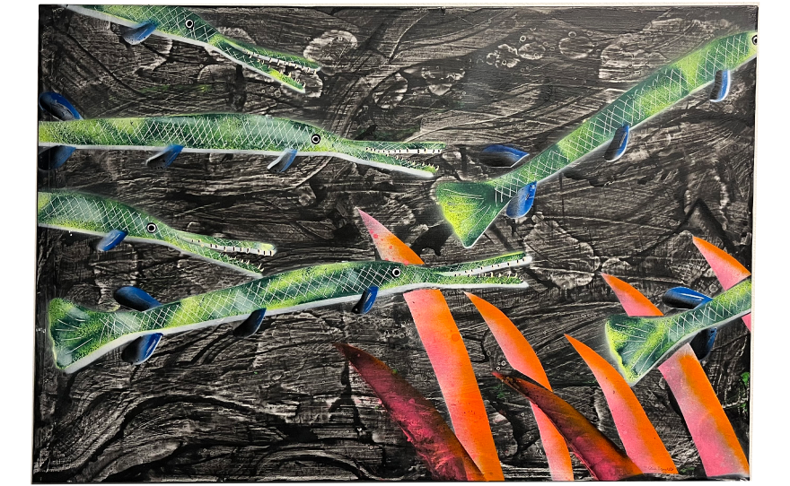 Steven Fairvhild "Dodging a Radar Trap", 2022. Mixed Media.