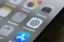 Chat GPT app icon is seen on a smartphone screen.