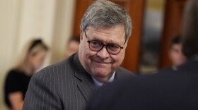 Attorney General William Barr arrives to hear President Donald Trump speak in the East Room of the White House, Thursday, Feb. 6, 2020, in Washington. On Thursday, Barr told ABC that Pres. Donald Trump's tweets made it impossible for him to do his job.