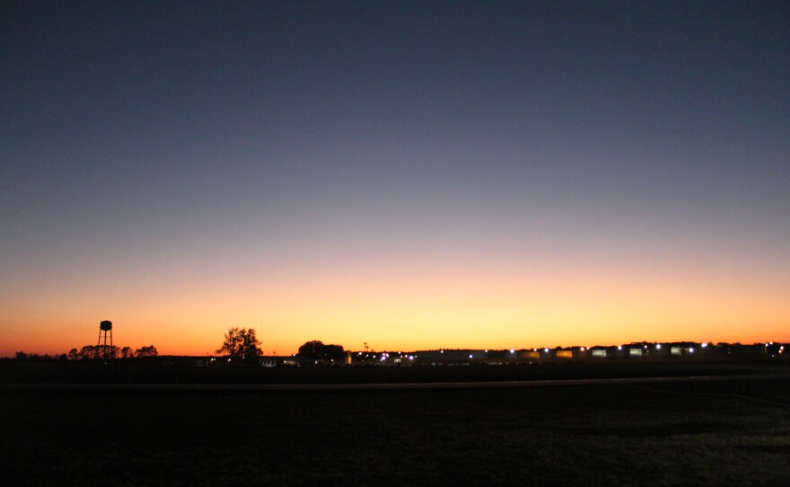The sun sets over Union Correctional Institution during the execution of Richard Randolph on Thursday, Nov. 20.