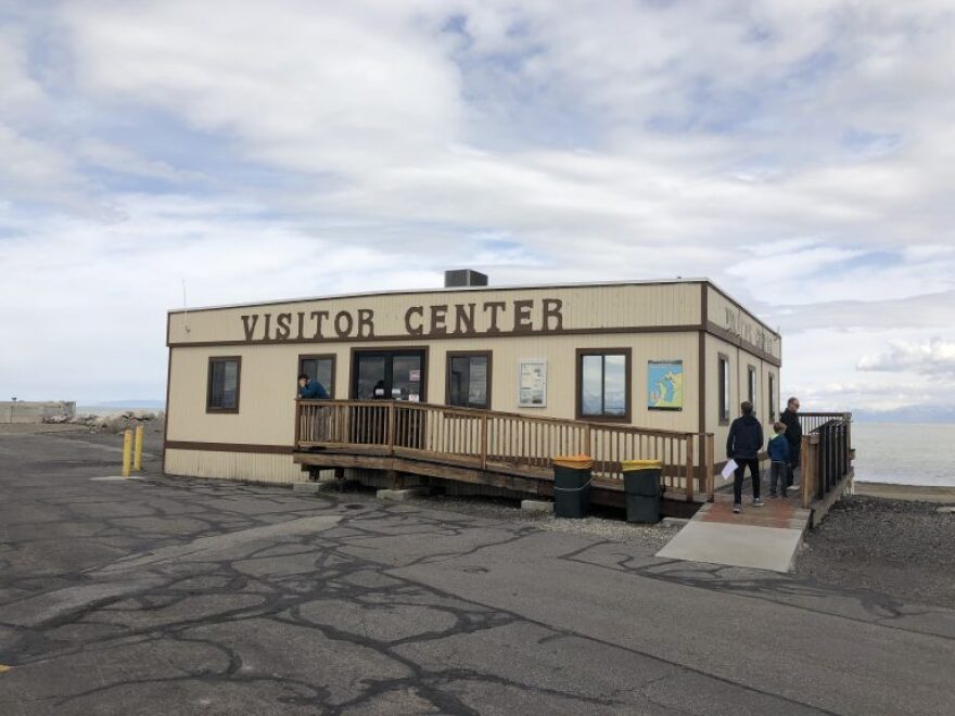 The current visitor center for the Great Salt Lake State Park