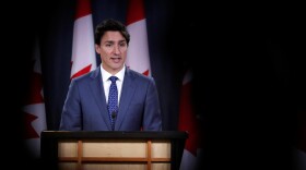 Canada's Prime Minister Justin Trudeau speaks to the news media  in Ottawa on Wednesday for the first time since winning a minority government in the federal election.