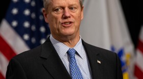 Massachusetts Gov. Charlie Baker at a recent press conference on the coronavirus.