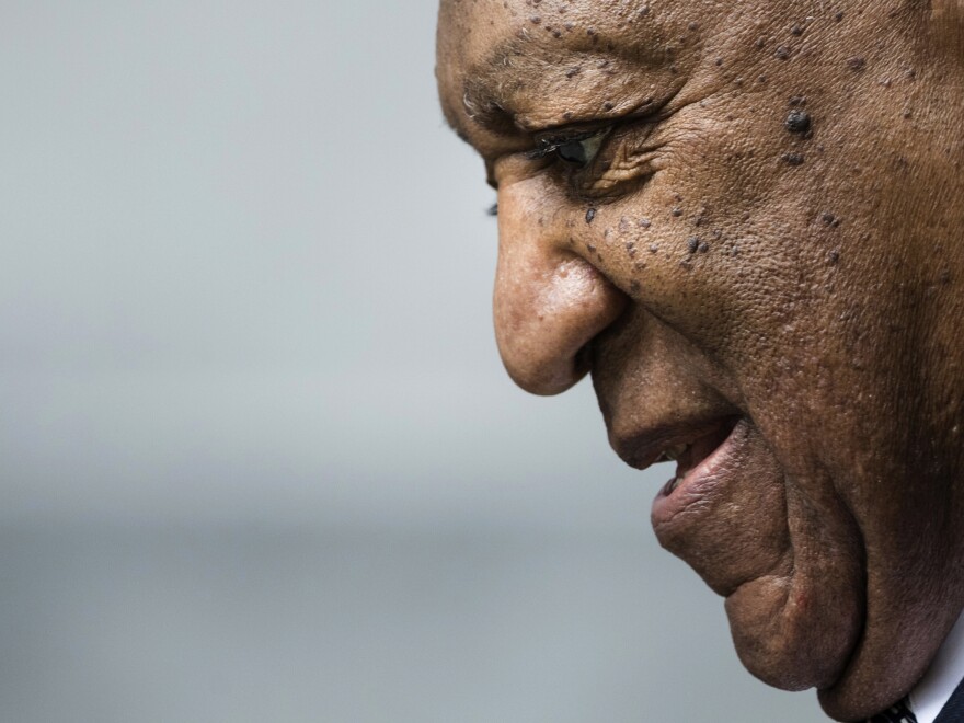 Bill Cosby departs after a pretrial hearing in his sexual assault case at the Montgomery County Courthouse in Norristown, Pa.,  Aug. 22, 2017. He was found guilty last month on three counts.