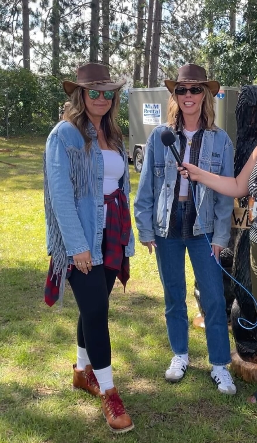 Lauren Aviano and Jenna Burns attend the Lumberjack World Championships in Hayward, Wisconsin on July 17, 2025.