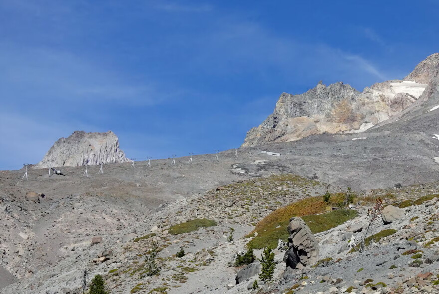 On Oct. 8, 2026, the Palmer Snowfield below the Palmer Express chairlift was almost completely bare. Timberline Lodge had to close the lift on July 19, its earliest closing day.