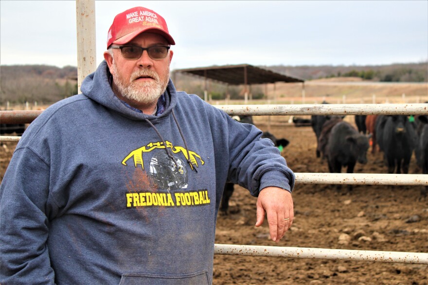 Wilson County Commissioner Andy Miller on his ranch near Fredonia in southeast Kansas. 