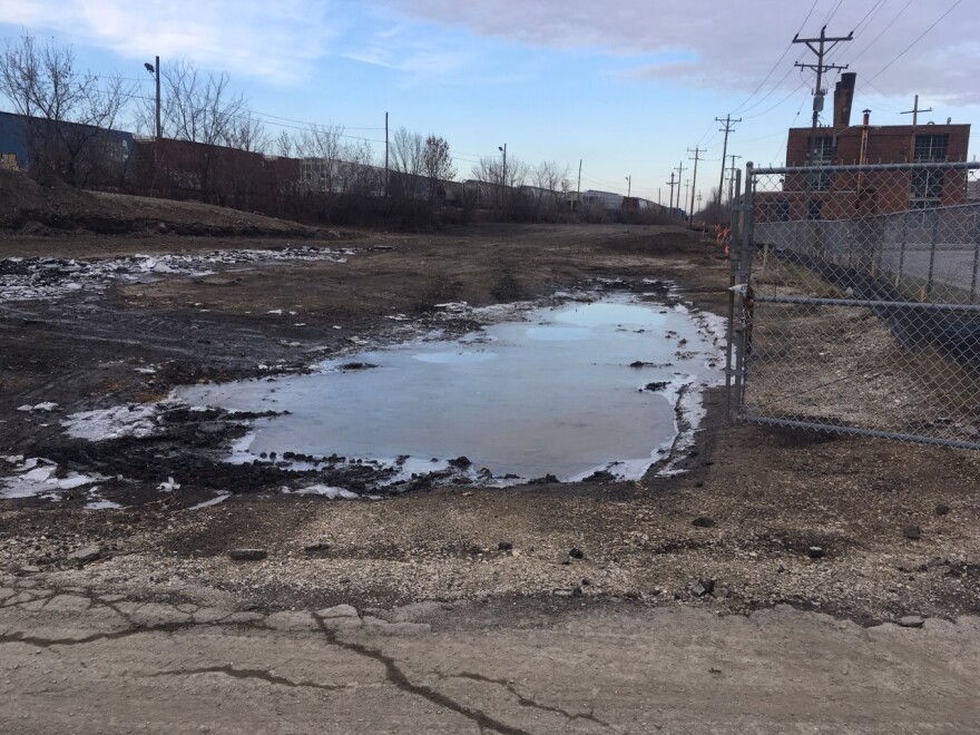 The project site after remediation but before green infrastructure construction began.