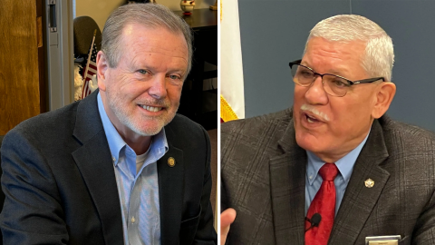 NC Senate leader Phil Berger on left; Rockingham County Sheriff Sam Page on right. 
