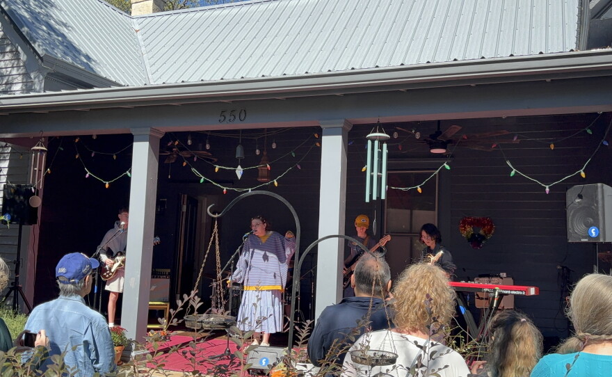 The All-Star Specials perform on Nantahala Ave. in Boulevard, part of the Nuçi's Space Camp Amped performance