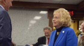 Sen. Vaneta Becker’s legislation would criminalize doxing threats. She is pictured in the Senate chamber on Dec. 10, 2025.