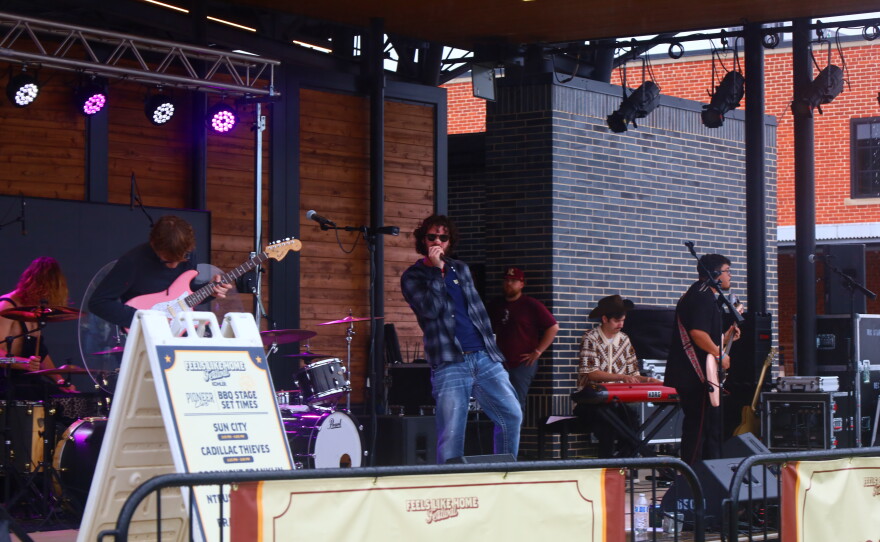Goodnight Franklin, local band, performing on the Pioneer Live Stage at the Feels Like Home Fest 2026. Photo by Allison Diaz.