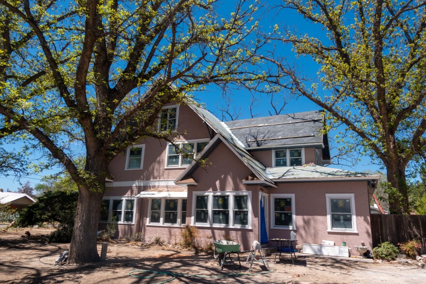 A historic home in Marfa being renovated for use as a short-term rental.