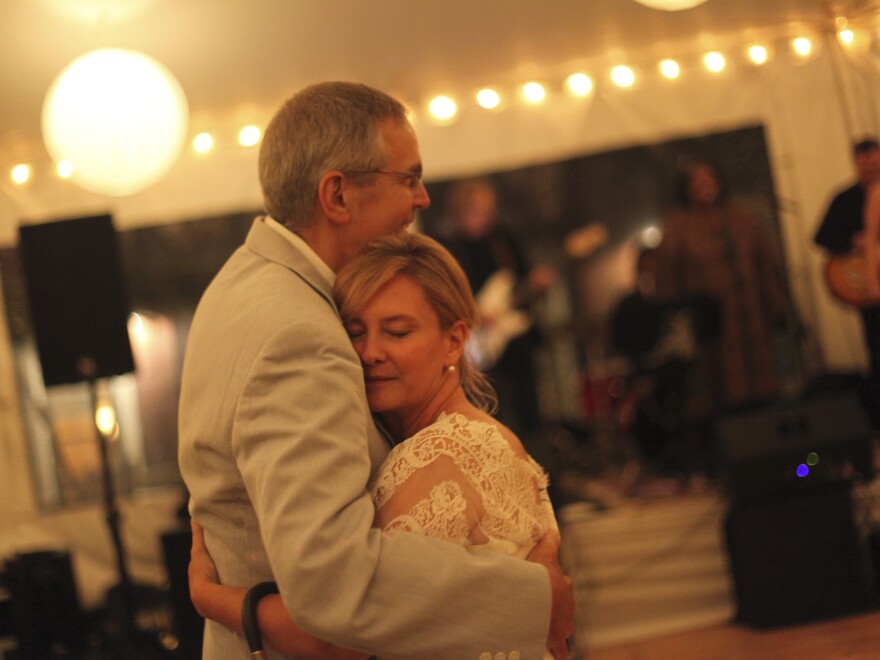 Marcela Gaviria dances with her orthopedic doctor, Dempsey Springfield, at her wedding in June 2012, some 30 years after he performed her first surgery.