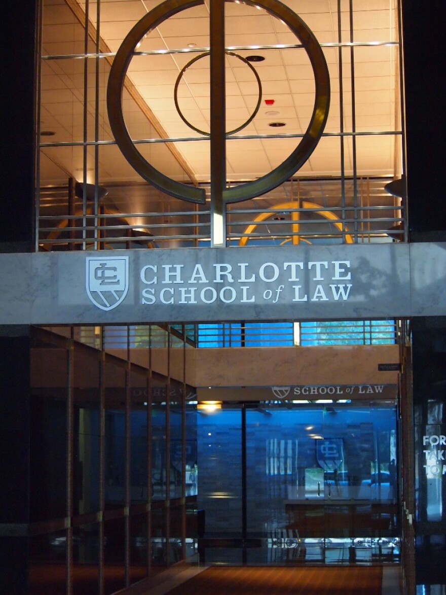 Charlotte School of Law is in the Charlotte Plaza Building at 201 S. College St. 