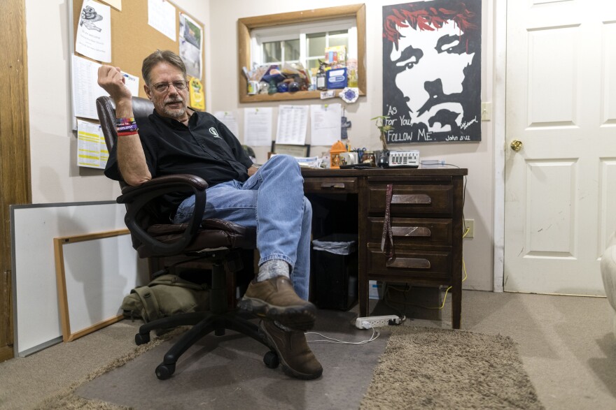 Lou Ortenzio in his office at the Clarksburg Mission, where he serves as executive director.