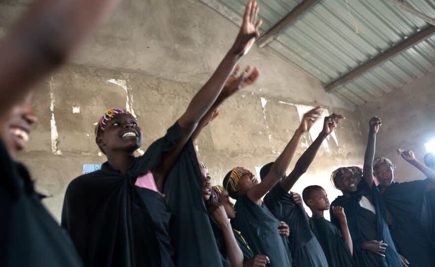 These girls are eager for the start of a coming-of-age ceremony. First they attend classes to learn about their bodies and their rights as women. Then comes the celebration.