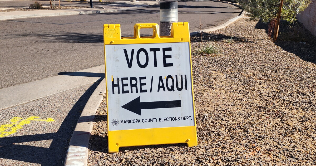 Photo: kjzz.org A voting sign in Tempe on Nov. 5, 2024