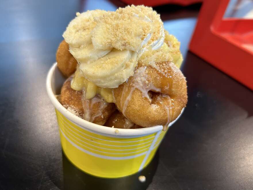 This is one of Deddle's Donuts best-sellers, delicious banana pudding.