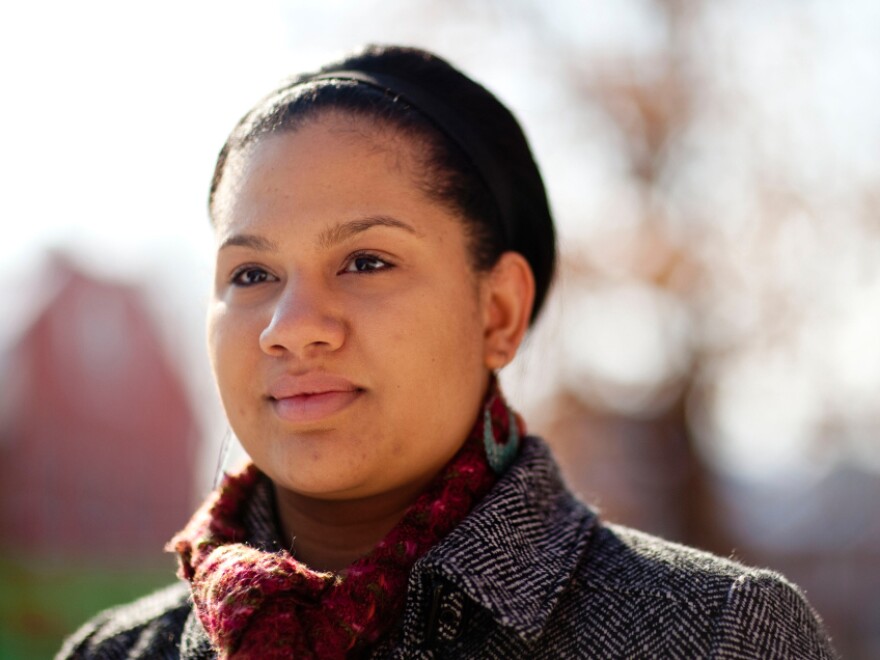 Annica Trotter of Hazelwood, Mo., is now working as a receptionist for a security company, but she relied on unemployment benefits earlier this year.