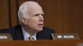 Sen. John McCain, R-Ariz., questions former FBI Director James Comey during a Senate Intelligence Committee hearing on Capitol Hill, Thursday, June 8, 2017, in Washington. (Alex Brandon/AP)