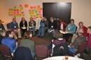 A small group gets the discussion rolling at the Big Rural Brainstorm in Newton, Kan.