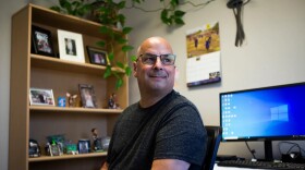 Terry Fiscus, a counselor at Turning Point Community Programs, sits in his office in Sacramento on Thursday, June 23, 2022.