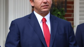 Governor Ron DeSantis speaks outside the Governor's Mansion on January 22, 2019