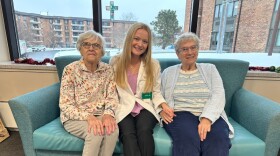 MSU medical student Kailyn Burton (center) with Holland Home residents