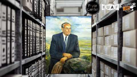 Official gubernatorial portrait of Winthrop Rockefeller, thirty-seventh governor of Arkansas (1967-1971). The portrait was painted by Betty Dortch Russell McMath.