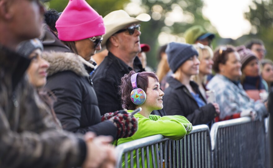 Audience members of all ages gather for Grand Rapids Riverfest on Sept. 6, 2025.