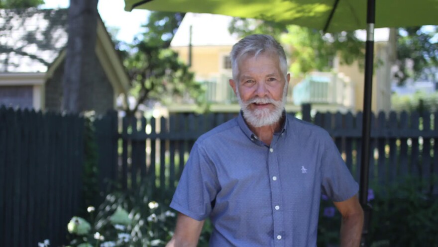 David Chard, the last president of Wheelock College in Boston, stands in his garden in Provincetown, Mass. Now a master gardener, Chard sees parallels between gardening on this sandy peninsula at the tip of Cape Cod and leading a small college. “You spend a lot of time experimenting, trying to understand the environment that you're working in,” he says. “You’re trying to do things that will attract young people to grow and develop, just like plants.”