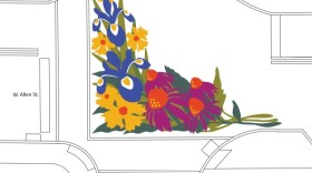 Rachel Kavathe designed the mural based on the flower gardens in the neighborhood.