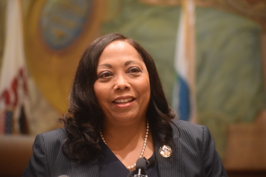 Peoria Mayor Rita Ali speaks at a press conference at City Hall touting accomplishments in her first 100 days in office on Aug. 12, 2021.