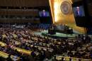 A general view as President Trump speaks during the 80th session of the UN’s General Assembly (UNGA) at the United Nations headquarters on September 23, 2025 in New York City. (Chip Somodevilla/Getty Images)
