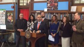 Mayor Jorge Elorza announces the new behavioral health program for Providence public schools.