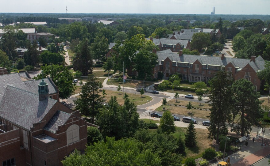 View of campus from an apartment on Landmark's 12th floor